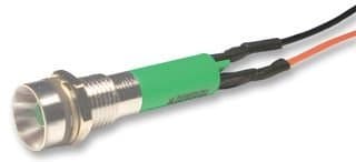 NLD ELECTRONIC NLD29W903500500 LED Panel Mount Indicator, Satin Chrome Bezel, Red, 8 mm, 24 V, 17 mA, 1.25 cd, IP67 (10 pieces)