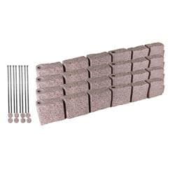 Garden Elements True Form Outdoor Decorative Flex-Wall Resin Edging for Gardens, Playgrounds, Plastic Life-Like Cobblestone Landscape Lawn Borders, 4 Foot Section (Pack of 4)