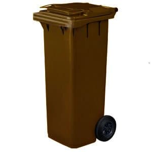 Straight 140 ltr Wheelie Bin (Brown)