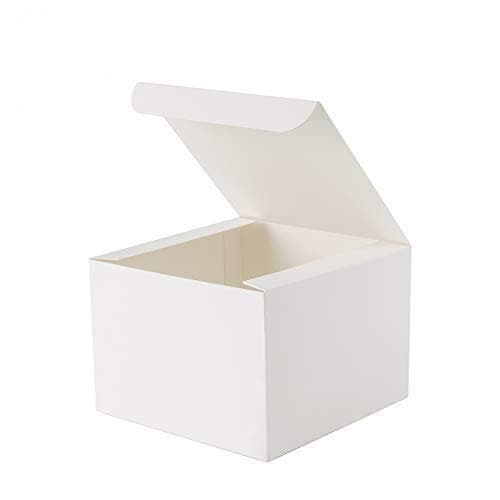 GEFTOL Gift Box 20 Pack 6 x 6 x 4 inches Fold Box Paper Gift Box Bridesmaids Proposal Box for Bridal Birthday Party Christmas（White）