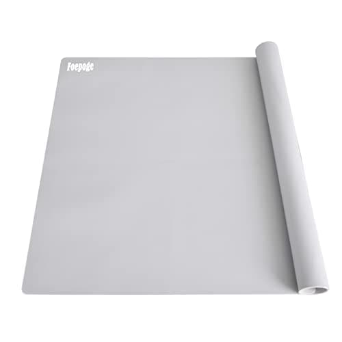 1.5MM Extra Thick Silicone Table Placemats, 27.9" x 20" XL Large Dining Table Mats Heat Resistant, Silicon Place Matt Waterproof for Countertop Protector Kids Kitchen Counter Mat by Foepoge, Grey