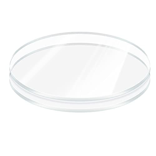2 Pieces 1/4" Round Plexiglass Sheet, 7 Inch Diameter Clear Acrylic Circle, Cake Disk Acrylic Sheet, Plexiglass Table Top, Round Acrylic Backdrop