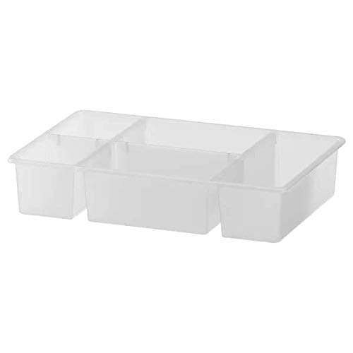 Ikea Antonius Transparent Plastic Organizer Storage Box Container with Collapsible and Removable Dividers (37x24x7 cm/14 5/8x9 1/2x2 3/4 Inch)