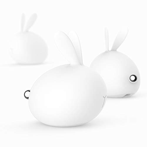 Silicone Soft Color Changing Rabbit LED Night Light for Kids, Change 7 Single Colors by Tapping, Sensitive Smart Tap Control and 4 Adjustable Brightness，USB Rechargeable Battery