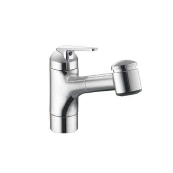 KWC Faucets 10.061.032.000 DOMO Pull Out Kitchen Faucet, 7", Chrome