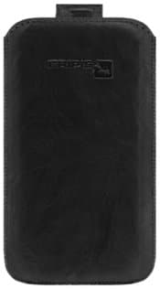 Gripis 2108055444 Handmade Leather Pouch with Pull Tab for BlackBerry Curve 9300 - Retail Packaging - Red