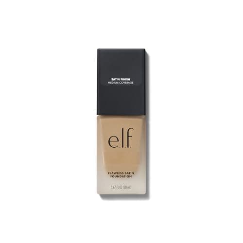 e.l.f. Flawless Satin Foundation, Lightweight & Medium Coverage, Semi-Matte Finish, Vegan & Cruelty-Free, Vanilla, 0.68 Fl Oz (20mL)