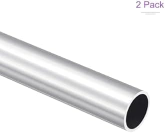 DMiotech 2Pack (27mm OD x 23mm ID) 6063 Aluminum Round Tube 300mm Length Industry Metal Tubing for Machinery Frame Construction DIY Projects
