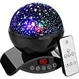 Aisuo Night Light, Rechargeable Star Lighting Lamp with Timer Design, Remote Control & Rotating, Color Changing, Room Decor.(Black)