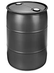 Gurman, 55 Gallon RECONDITIONED Plastic Closed Top Drum - Black