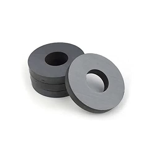 Pullox 45x22x8 Donut Shaped Ceramic Magnet, Compact Safe for Crafting Learning Prototyping, Dark Grey, Pack of 4