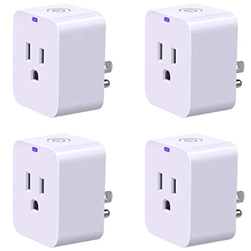 Smart Plug, POWRUI Mini WiFi Outlet Compatible with Amazon Alexa & Google Home,No Hub Required Timing Function Control Your Home,ETL Certified, (4 Pack) White