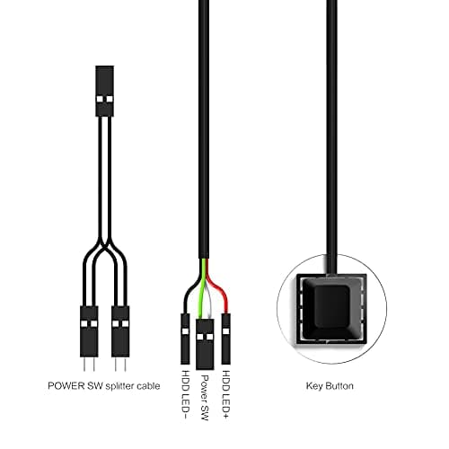 DKE Desktop Power Switch Power Supply Control Adapter Cable 2m External Power Button for PC ATX Desktop Computer Case Switch