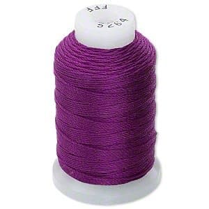 Simply Silk Beading Thick Thread Cord Size FFF (0.016 Inch 0.42mm) Spool 92 Yards Compatible with Kumihimo Super Lon (Plum)