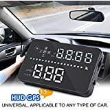CATUO Universal 3.5" Car A3 Hud Head Up Display with OBD2 OverSpeed Warning Plug & Play Vehicle Speed Engine Speed Water Temperature