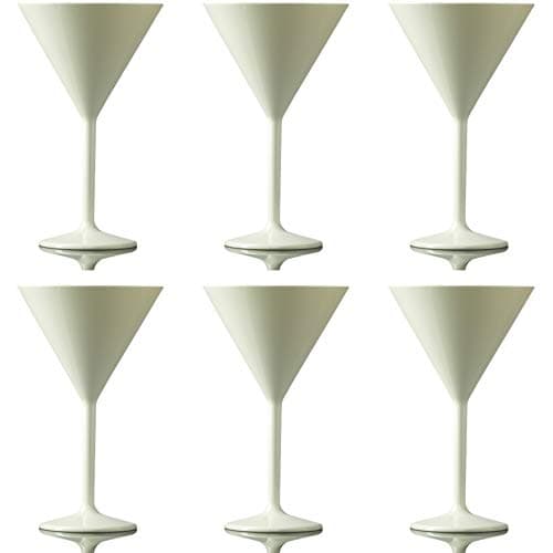 BBP Martini Glass White - Reusable Polycarbonate Plastic - 199ml/7oz - Pack of 6