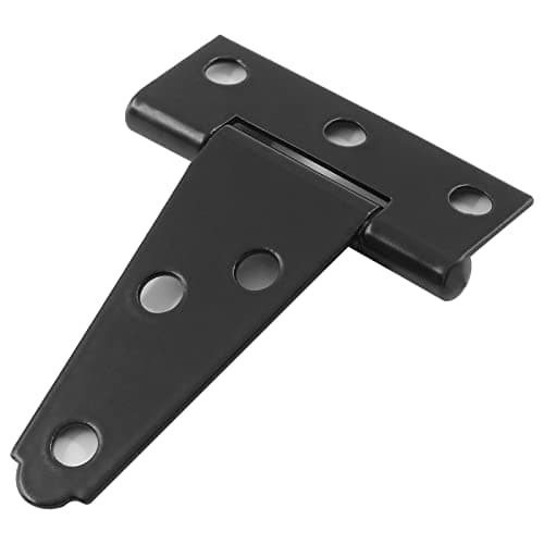 Murtenze 6Pack 2 Inch Black T-Strap Shed Hinge,Barn Door Hinges Heavy Duty Gate Strap Hinge T Hinges for Barn Door, Shed or Wooden Fences