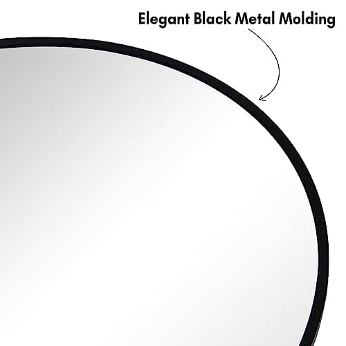 Americanflat 32" Framed Round Black Mirror