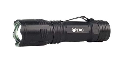 1TAC 1200 Lumen Tactical Flashlight XML2 LED Emitters Magnetic Base 100,000 Hours Aircraft Grade Aluminum 5 Modes of Light- Low Medium High Strobe SOS Black