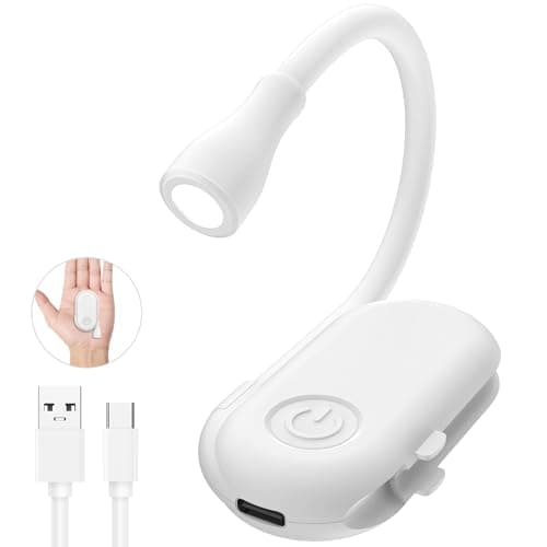 Exsight Mini LED Book Light - USB Rechargeable Reading Lamp, Portable Night Light With Stepless Dimming, 3 Eye-Protecting Modes, Clip for Reading/Travel/Kids Gift [Lightweight & Small]