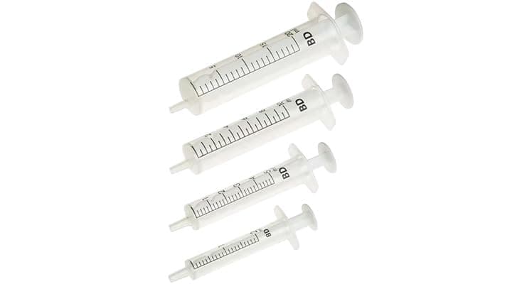 Becton Dickinson (BD) Discardit II - Two Piece Disposable Syringe with Needle | 24 G | 1 INCH | 2 ML | Purple | Easy penetration | 300844/300068 | Pack of 1, Box of 100