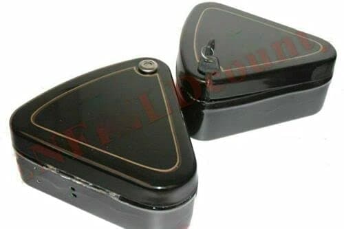 AEspares Tool Box Set Lock Flat Lid Black Paint Cannon Logo Suitable For Royal Enfield Bullet
