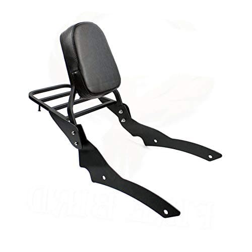 Backrest Sissy Bar+ Luggage Rack Compatible with/Replacement for Yamaha V Star DS 400 650 XVS650 Custom drag star Black