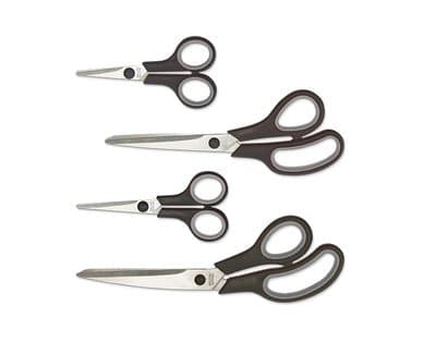 NuoStar All Purpose Ultra Sharp 4Pcs Stainless Steel Black Scissors Set