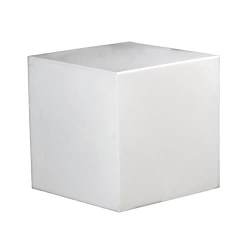 White Plastic Seat Base Table Chair Foot Stool Pouffe Cube 40 x 40 x 40 cm