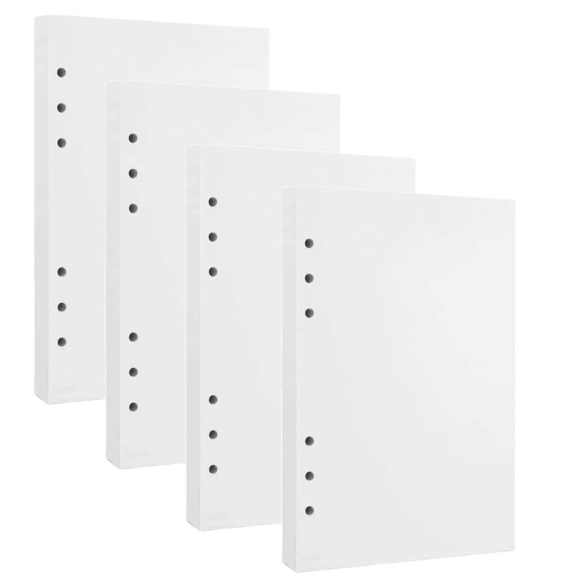 180 Sheets Blank A5 Refill Paper 100 GSM Thick Blank Paper 6-Hole Punched Filler Inserts for 6 Ring Binder Journal Notebook