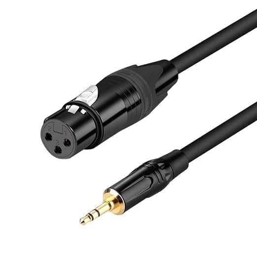 XLR to 3.5mm, (6.6 FT) Stereo Microphone Cable for Camcorders, DSLR Cameras, Computer Recording Device and More