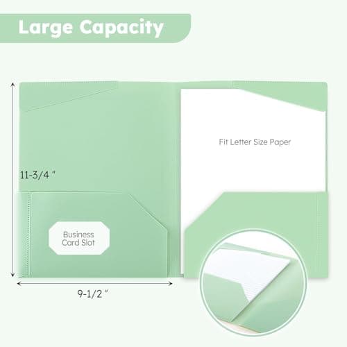 SKYDUE Plastic Folders with Clear Front Pocket, 2 Pocket Folders Fit Letter Size Paper, Muted Pastel Colors File Folders,Back to School Supplies, 6 pcs