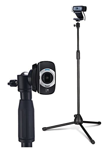 1.5M / 4.9ft Tripod Stand Mount Holder with Rotating Ball Head for Logitech Webcam C922 C930e C930 C920 C615