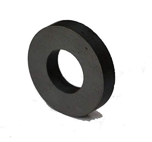 Perfect Magnet 4 Pcs Ferrite Ring Magnet/Ceramic Magnet with 45mm O.D. X 22mm I.D. X 8mm Thickness with 1 Ns Coin.