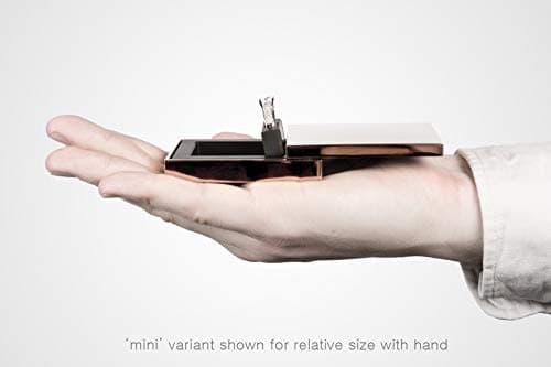 MONOLIX Slim Engagement Ring Box, Thin Unique Sliding Lid, Elegant Discreet Secret Surprise Marriage Wedding Proposal Case (Black, mini)