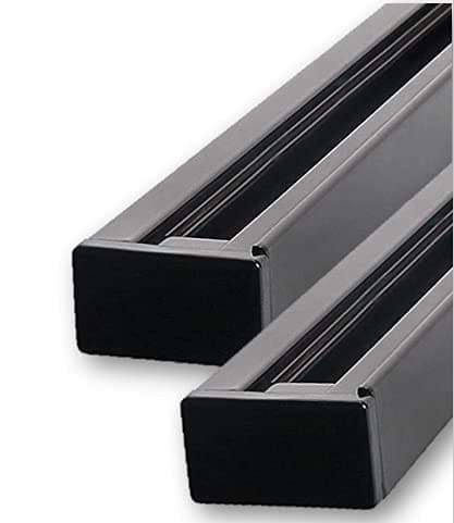 VRCT Aluminium Rectangular Trackway/Track Patti/Trackline For Spot Led Lights Pack Of 2 (1 Meter Each, Black)