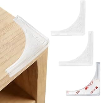 4 Pcs Safety Soft Corner Protectors Guards,Table Corner Protectors Proof Corners and Edge Protectors for Furniture Bookcases Drawers (Transparent)