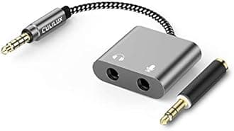 Cubilux 3.5mm Microphone Headphone Y Splitter, TRRS Male to Dual TRS Female Audio MIC Adapter for Gaming Headset, Compatible with MacBook PC Computer Tablet Smartphone Laptop PS4 PS5 Xbox One/360