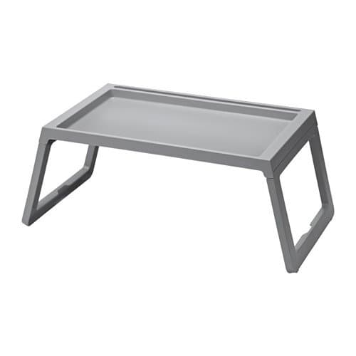 IKEA Klipsk Bed Tray, Breakfast Tray Foldable - Size Length: 70 cm, Width:36 cm,Height:26 cm (Grey)