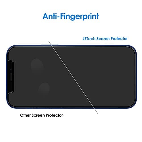 JETech Privacy Screen Protector for iPhone 12 6.1-Inch with Camera Lens Protector, Anti Spy Tempered Glass Film, 2-Pack Each