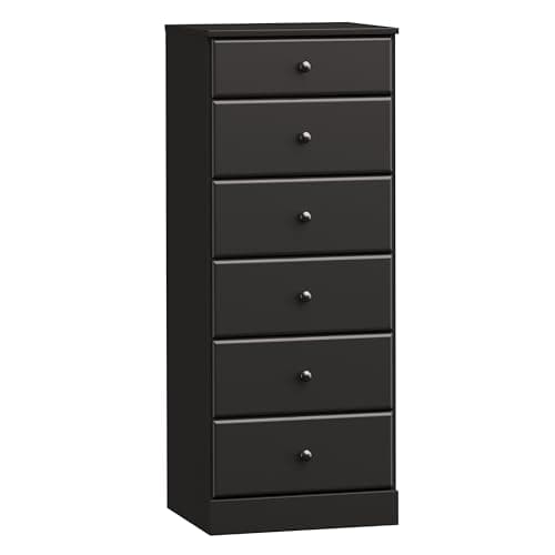 Prepac Astrid 6 Drawer Tall Chest, Black
