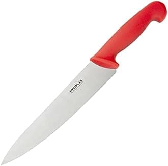– Hygiplas Chef Knife Red 21.8cm - Stainless Steel Sharp Blade, Corrosion and Rust Resistant, Dishwasher Safe C895
