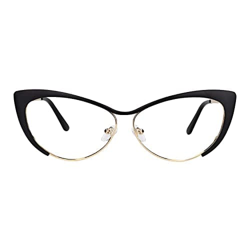 Zeelool Oversized Cat Eye Blue Light Blocking Glasses for Women Metal Eyewear Ellen VFM0176
