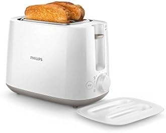 PHILIPS Crystal Glass Viva Collection HD4928/01 2100-Watt Induction Cooktop (Black) & Daily Collection HD2582/00 830-Watt 2-Slice Pop-Up Toaster (White) Combo
