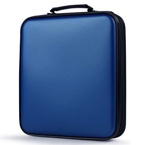 COOFIT CD Case, 160 Capacity DVD Storage DVD Case VCD Wallets Storage Organizer Flexible Plastic Protective DVD Storage Blue