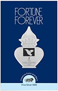 FORTUNE FOREVER Pure Silver 5 Grams Kalash Nariyal BIS Hallmarked Silver Coin Chandi Sikka Perfect for Gifting Investment Diwali Dhanteras (999 Purity)(5 Grams Silver)