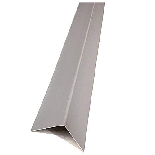 Light Gray Plastic PVC Corner 90 Degree 1 Meters Angle Trim Wall Edge Protector Various Sizes Cezar by TMW Profiles (10mm x 10mm x 1M)