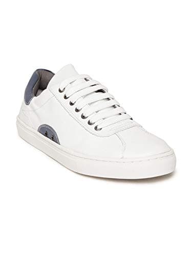 LEO CLAWS Men White Leather Sneakers