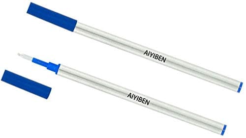 Rollerball Refill 4.37 Inches, Roller Ball Fine Point 0.5 mm, German Ink Refill Pack with Interchangeable Ballpoint Pen Refills Medium Point (Pack of 6) (Blue)