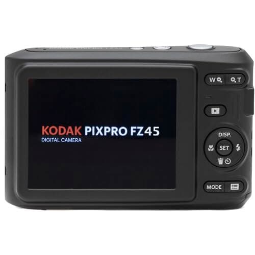 Kodak Pixpro FZ45 Digital Camera Bundle, Includes: SanDisk 32GB Memory Card, Spare Batteries, Hard Shell Camera Case and Card Reader (5 Items) (Black)